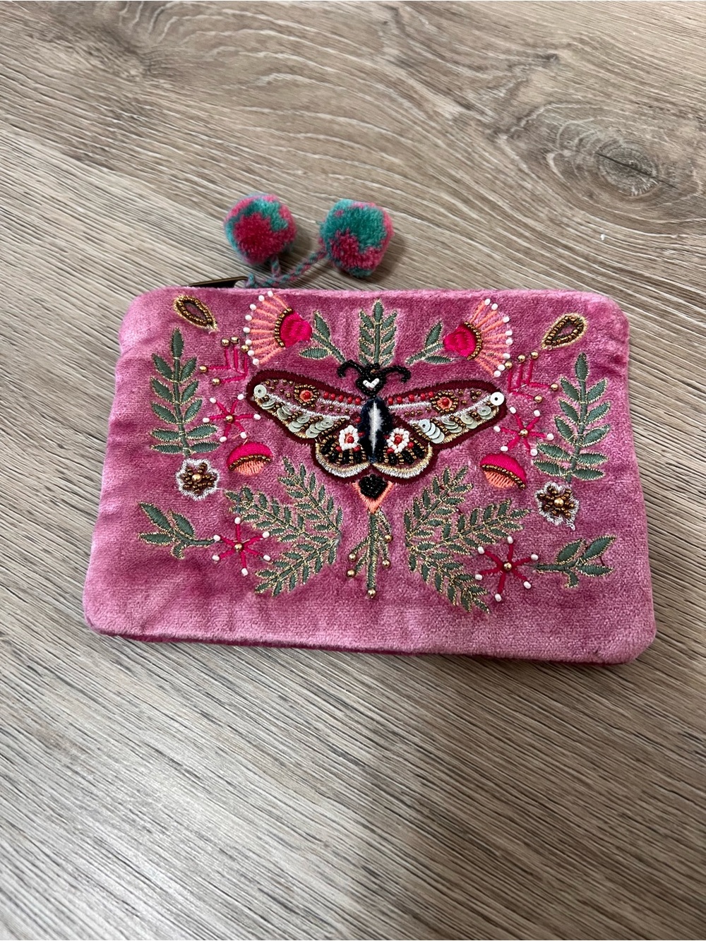 Velvet zipper pouch